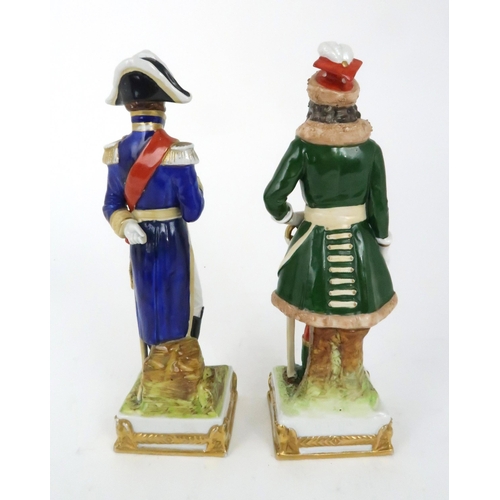 365 - A COLLECTION OF SCHEIBE ALSBACH PORCELAIN MILITARY FIGURES including Napoleon and twelve Marshals of... 