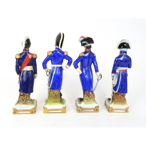 365 - A COLLECTION OF SCHEIBE ALSBACH PORCELAIN MILITARY FIGURES including Napoleon and twelve Marshals of... 