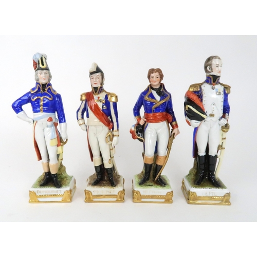 365 - A COLLECTION OF SCHEIBE ALSBACH PORCELAIN MILITARY FIGURES including Napoleon and twelve Marshals of... 