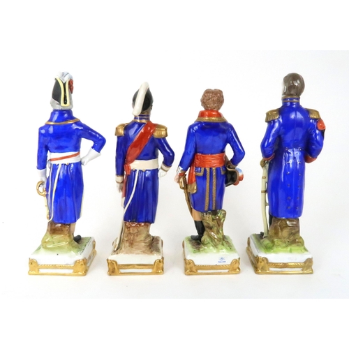 365 - A COLLECTION OF SCHEIBE ALSBACH PORCELAIN MILITARY FIGURES including Napoleon and twelve Marshals of... 