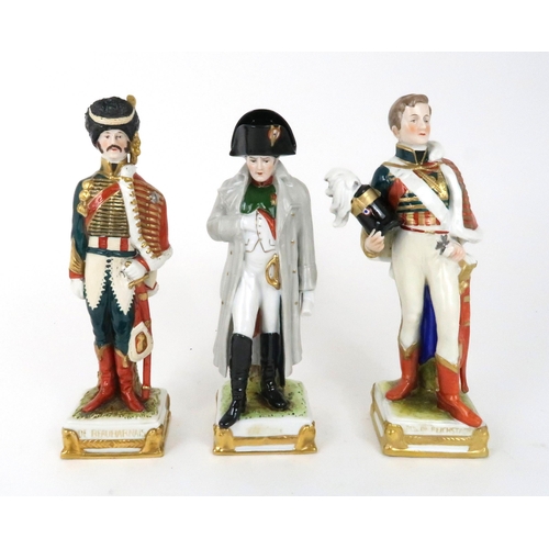 365 - A COLLECTION OF SCHEIBE ALSBACH PORCELAIN MILITARY FIGURES including Napoleon and twelve Marshals of... 