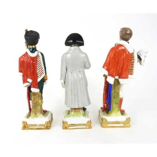 365 - A COLLECTION OF SCHEIBE ALSBACH PORCELAIN MILITARY FIGURES including Napoleon and twelve Marshals of... 