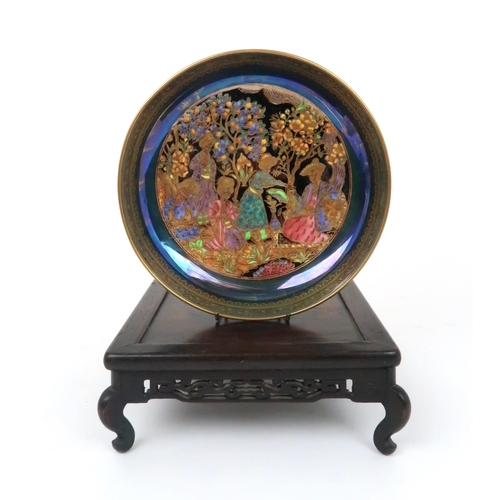 370 - DAISY MAKEIG-JONES FOR WEDGWOOD - A FAIRYLAND LUSTRE NIZAMI PATTERN DISH the coloured and gilt desig... 