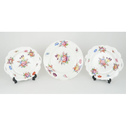 374 - A PAIR OF MID 19TH CENTURY PLATESpossibly Swansea, each with painted floral decoration and a further... 