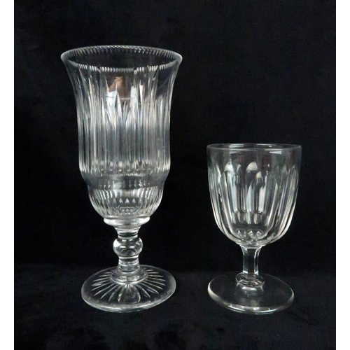 382 - A SELECTION OF ANTIQUE GLASSincluding an 18th century ale glass with a wide conical foot and funnel ... 