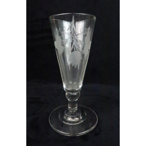 382 - A SELECTION OF ANTIQUE GLASSincluding an 18th century ale glass with a wide conical foot and funnel ... 