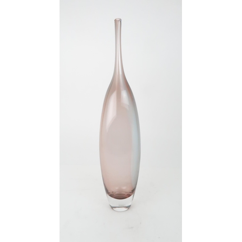 384 - A KOSTA BODA TOBAGO VASEby Kjell Engman of slender elongated form in pale blue and purple, etched to... 