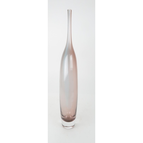 384 - A KOSTA BODA TOBAGO VASEby Kjell Engman of slender elongated form in pale blue and purple, etched to... 