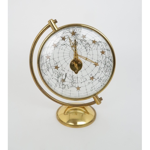 429 - A JAEGER LE COULTRE PENDULE BAGUETTE ZODIAC CLOCKwith two convex glass panels in gilt metal mount, n... 