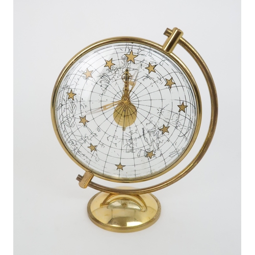 429 - A JAEGER LE COULTRE PENDULE BAGUETTE ZODIAC CLOCKwith two convex glass panels in gilt metal mount, n... 