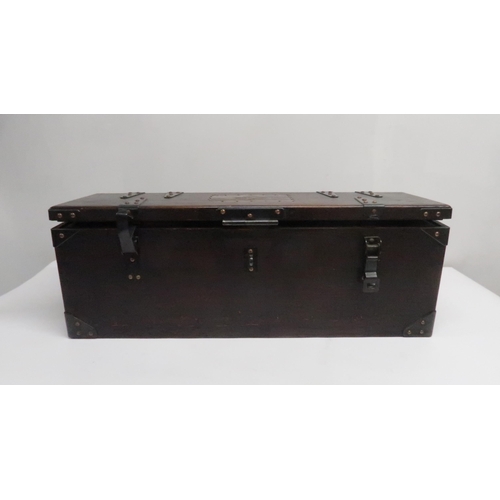 556 - *WITHDRAWN* A CIRCA 1930S METAL GUN BOX by made for Eric Anthony Sykes, the lid decorated with a pan... 