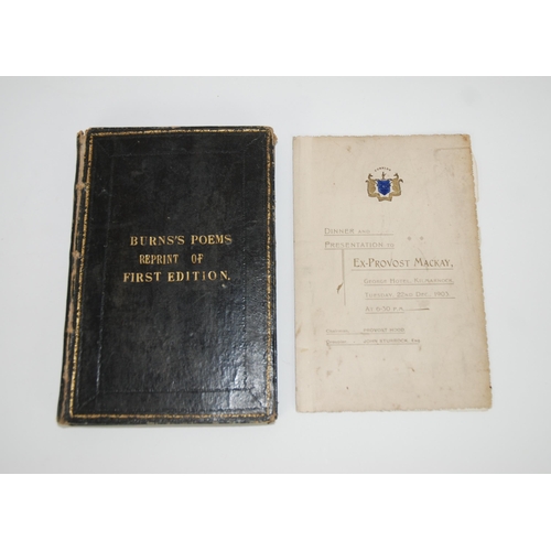 565 - POEMS CHIEFLY IN THE SCOTTISH DIALECTby Robert Burns, reprint of first edition, cover detached, with... 