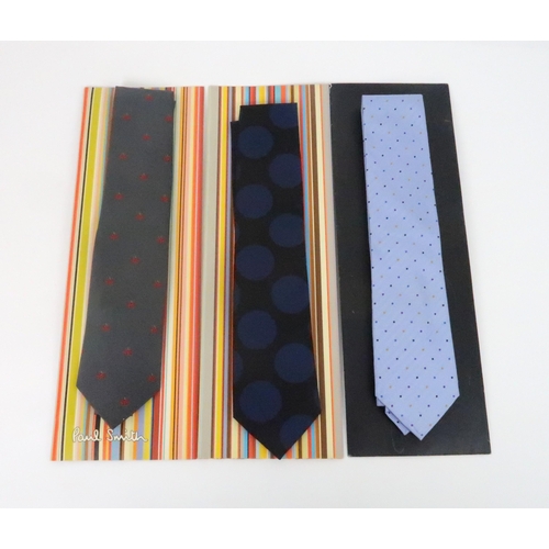 570 - THREE HERMES SILK TIESin original boxes and three Paul Smith ties in original sleeves (6)... 