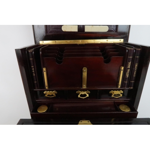 575 - A VICTORIAN INLAID ROSEWOOD STATIONARY BOXthe exterior inlaid with an urn and scrolling foliage the ... 