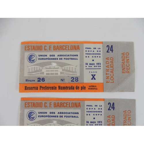 591 - TWO UNUSED RANGERS V. DYNAMO MOSCOW EUROPEAN CUP-WINNERS CUP FINAL TICKETS, 1972some slight creasing... 