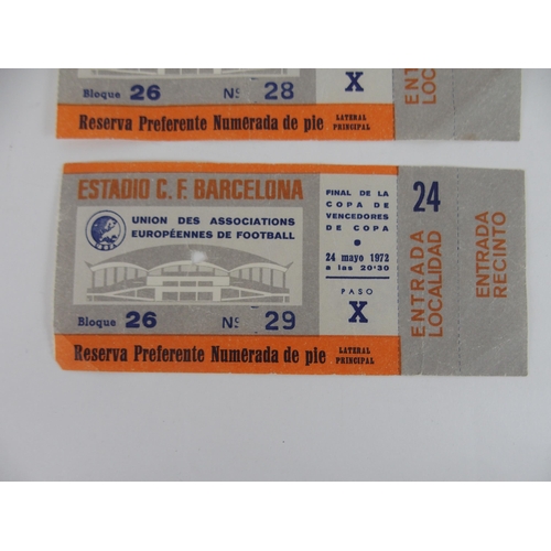 591 - TWO UNUSED RANGERS V. DYNAMO MOSCOW EUROPEAN CUP-WINNERS CUP FINAL TICKETS, 1972some slight creasing... 