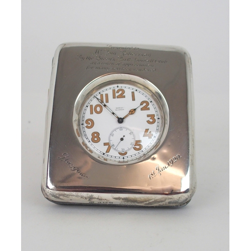 594 - *WITHDRAWN*A WHITE-METAL CASED GOLIATH POCKET WATCHby Sorley, Glasgow, in silver-mounted travel fram... 