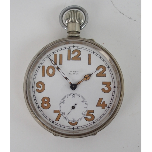 594 - *WITHDRAWN*A WHITE-METAL CASED GOLIATH POCKET WATCHby Sorley, Glasgow, in silver-mounted travel fram... 