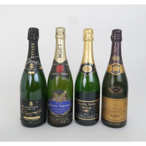 601 - NINE BOTTLES OF CHAMPAGNEcomprising Moet & Chandon, 1978, (three bottles), Moet Chandon Bicenten... 