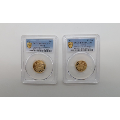 620 - A CASED SET OF GOLD COINS HATTONS OF LONDON2021 George and the Dragon 200th Anniversary Gold Soverei... 