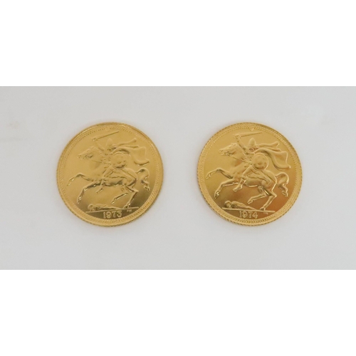 624 - TWO GOLD HALF SOVEREIGNS 1973 & 1974