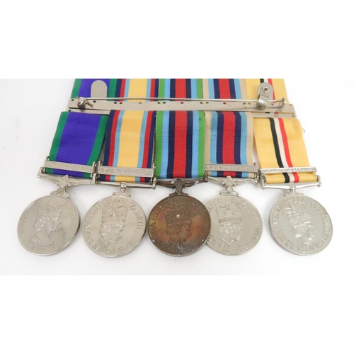 631 - WITHDRAWN: A QUEEN ELIZABETH II GROUP OF FOUR CAMPAIGN MEDALS & THE OPERATIONAL SERVICE MEDALto ... 