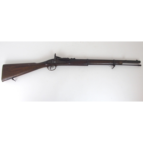 634 - A PATTERN 1861 ENFIELD PERCUSSION MUSKATOONwith short barrel for issue to Artillery units, marked 18... 