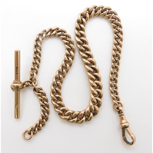 787 - A 9CT ROSE GOLD TAPERED FOB CHAINhallmarked to every link, made by Fattorini & Sons. Length 32cm... 