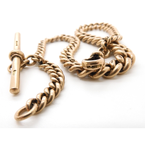 787 - A 9CT ROSE GOLD TAPERED FOB CHAINhallmarked to every link, made by Fattorini & Sons. Length 32cm... 