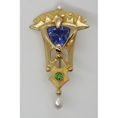 789 - AN AMERICAN LATE 20TH CENTURY DESIGNER GOLDSMITH BROOCHmade by Elizabeth Nels Nelson, Ann Arbour, Mi... 