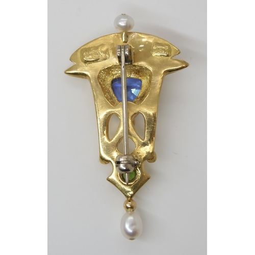 789 - AN AMERICAN LATE 20TH CENTURY DESIGNER GOLDSMITH BROOCHmade by Elizabeth Nels Nelson, Ann Arbour, Mi... 