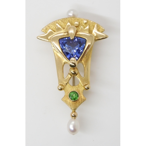 789 - AN AMERICAN LATE 20TH CENTURY DESIGNER GOLDSMITH BROOCHmade by Elizabeth Nels Nelson, Ann Arbour, Mi... 