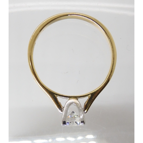 821 - A SOLITAIRE DIAMOND RINGset with an estimated approx 0.48ct brilliant cut diamond in a four claw set... 