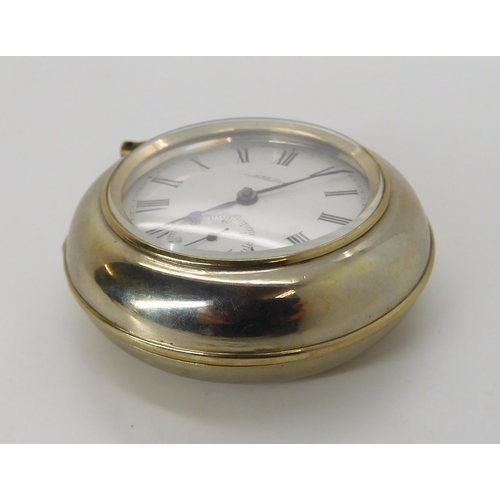 895 - A SILVER WALTHAM OPEN FACE POCKET WATCH WITH MINERS CASE Waltham has good Birmingham hallmarks for 1... 