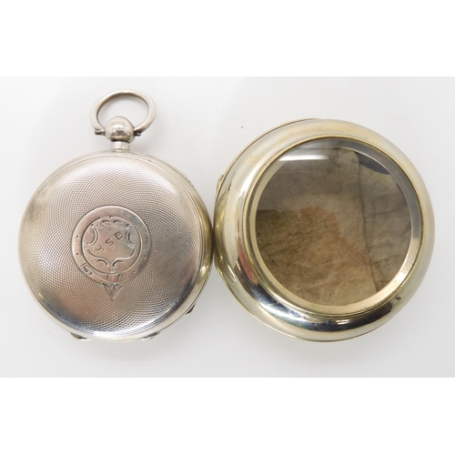 895 - A SILVER WALTHAM OPEN FACE POCKET WATCH WITH MINERS CASE Waltham has good Birmingham hallmarks for 1... 