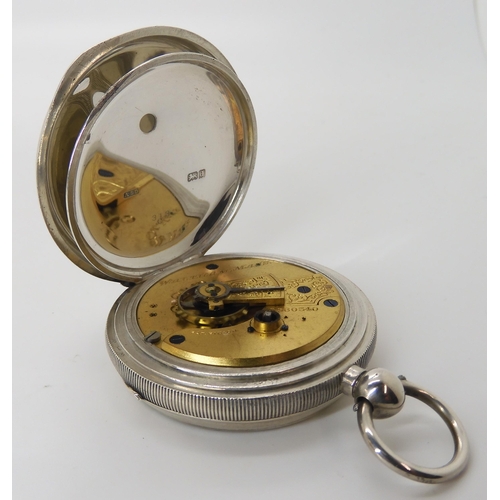 895 - A SILVER WALTHAM OPEN FACE POCKET WATCH WITH MINERS CASE Waltham has good Birmingham hallmarks for 1... 