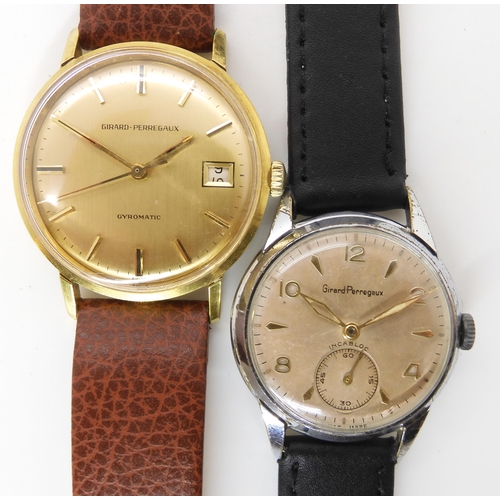 TWO EXAMPLES OF GIRARD PERREGAUX WATCHES a gold plated Gyromatic