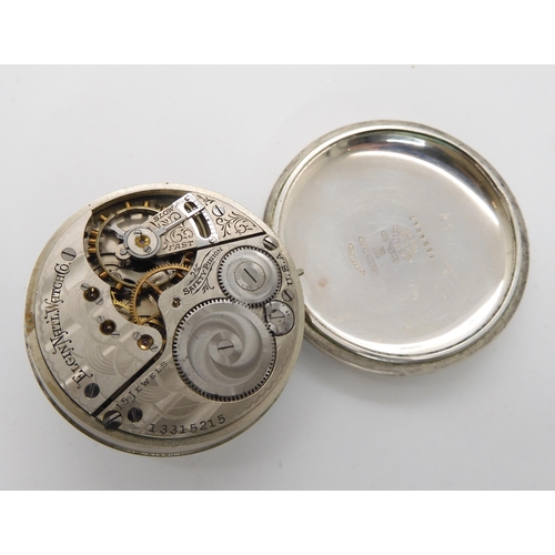 899 - A SILVER CASED ELGIN POCKET WATCH AND A SILVER VINTAGE TISSOT WATCH the Elgin with decorative mechan... 