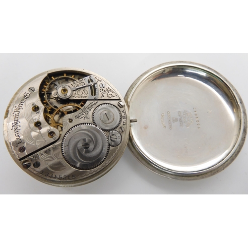 899 - A SILVER CASED ELGIN POCKET WATCH AND A SILVER VINTAGE TISSOT WATCH the Elgin with decorative mechan... 