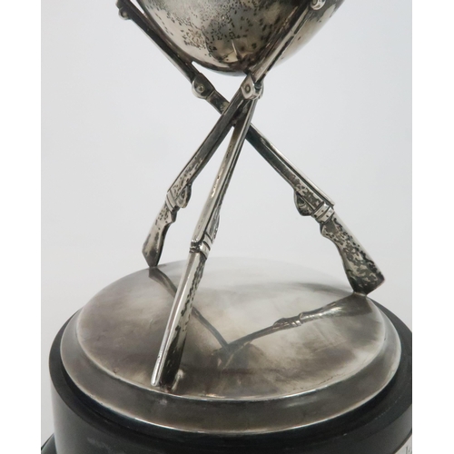 924 - A SILVER SHOOTING TROPHY CUPmaker's marks RG, Birmingham 1934, of inverted pear shape with flaring l... 