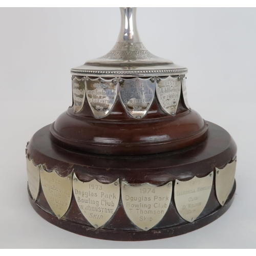 924 - A SILVER SHOOTING TROPHY CUPmaker's marks RG, Birmingham 1934, of inverted pear shape with flaring l... 