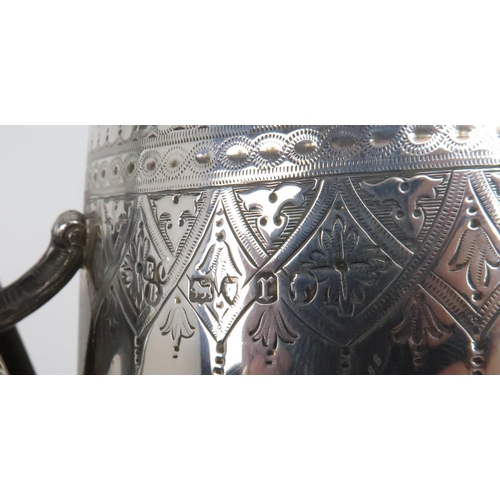 925 - A SILVER BOWLING TROPHY CUPby Richards & Brown, London 1872. of tapering cylindrical form with e... 