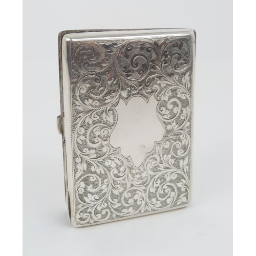 931 - A SILVER AIDE MEMOIREpossibly by Hall & Fitzgerald Birmingham 1899 of rectangular form with engr... 