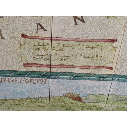 576 - THE FIRTH OF FORTH CERAMIC TILE PICTUREdescribed, showing the lands of Fife, Stirling, Lothian and t... 