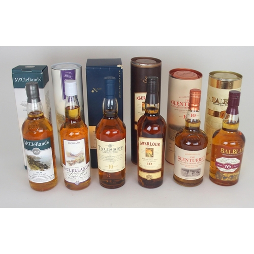 608 - A BOTTLE OF TALISKER 10 YEAR OLD45.8vol, 70cl, McClelland's Islay malt whisky and another single mal... 