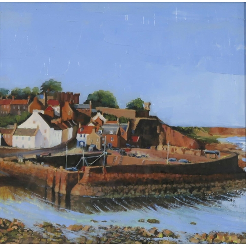 1137 - SCOTTISH SCHOOL EAST NEUK VIEW Oil on board, 23 x 24cm, together with two other works, one... 