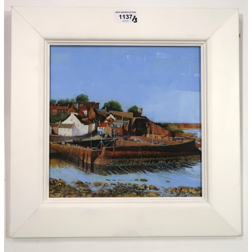 1137 - SCOTTISH SCHOOL EAST NEUK VIEW Oil on board, 23 x 24cm, together with two other works, one... 