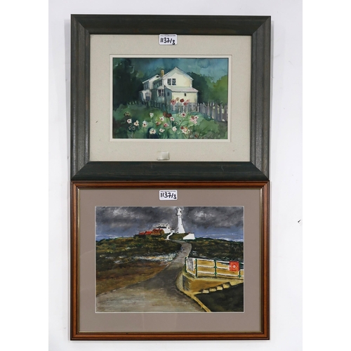 1137 - SCOTTISH SCHOOL EAST NEUK VIEW Oil on board, 23 x 24cm, together with two other works, one... 