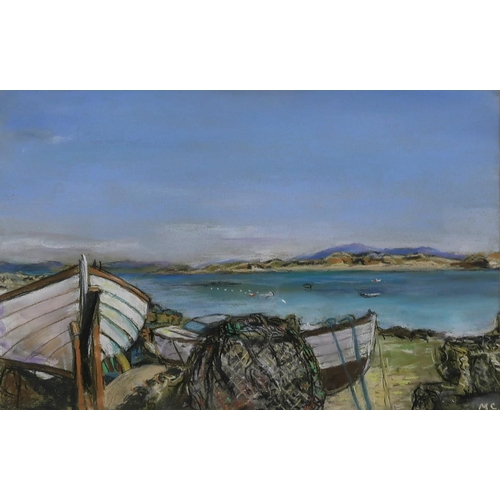 1138 - LINDA JAMIESON (SCOTTISH)WEST COAST PLACE, OFF THE POINT Oil on board, signed lower right, 25 x 25cm... 