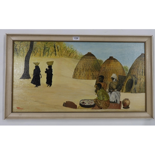 1139 - Wm J CANNON (SCOTTISH) GOING SHOPPING, AFRICA Oil on canvas panel, signed lower left, date... 